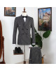 Vatasi Black Striped Double Breasted Fashion Men Suits